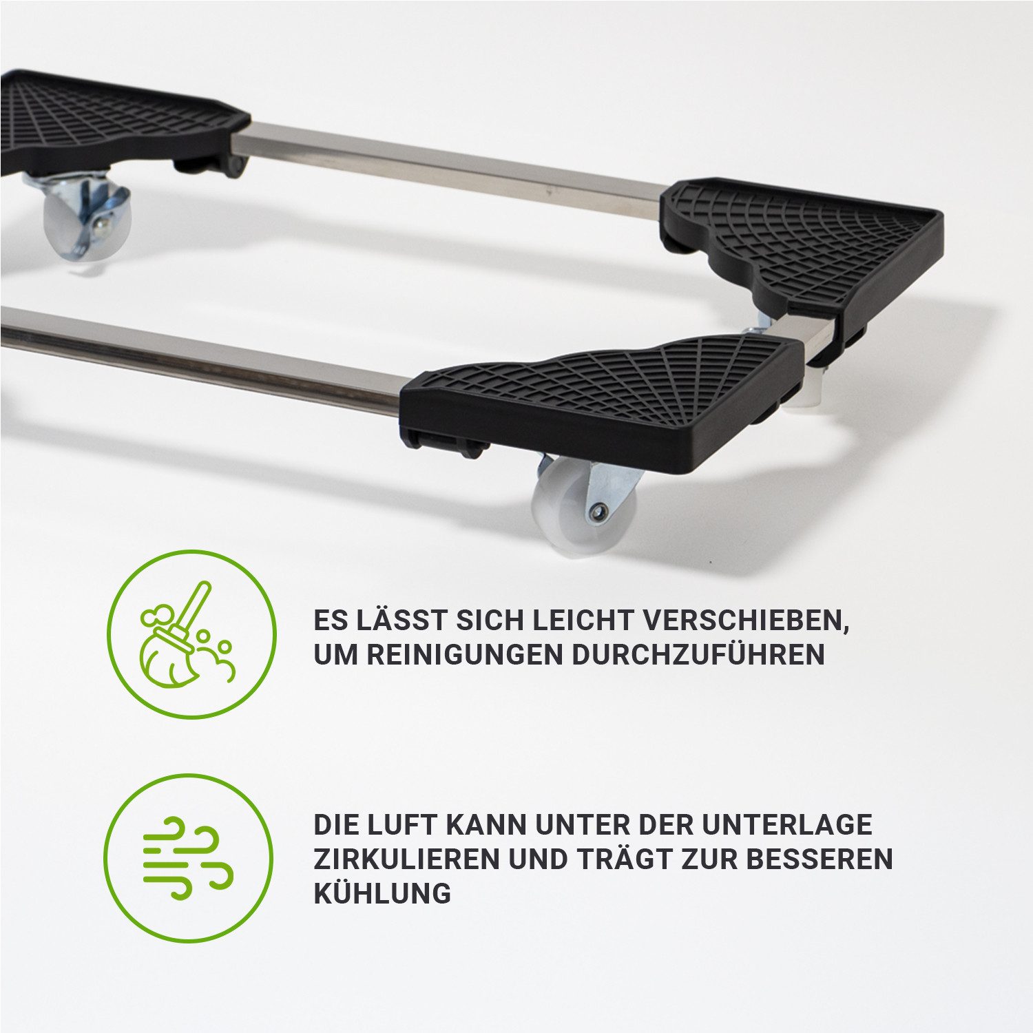 KVOTA Halterung PC-Ständer mit Rollen –flexibel verstellbar bis 40×60, schützt Gehäuse, (stabil, einfach bewegbar) – Bild 5 von 5