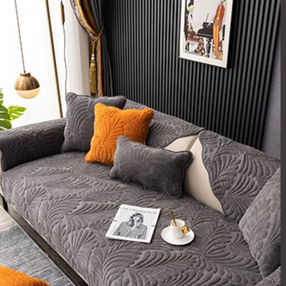Sofabezug Wohnzimmer Weicher FELIXLEO Sofahusse grau rutschfest für Ultra 90*160,