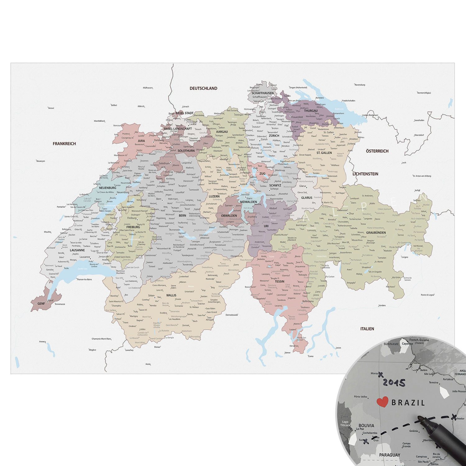 Poster Schweizkarte