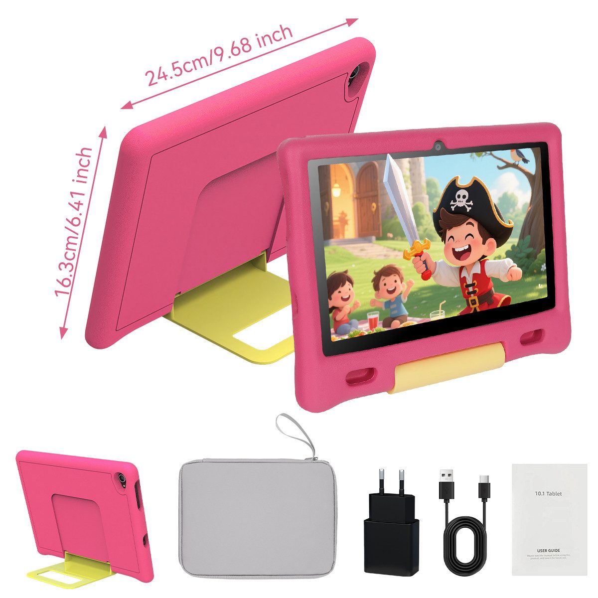 Happybe 10 Zoll Octa Core 20(3+17)GB+128GB+1TB Erweiterbar, WiFi, Kinder Tablet (10", 128 GB, Android 15, WiFi 6, HD 1280x800, Gesichtsentsperrung, Elternkontro – Bild 2 von 3