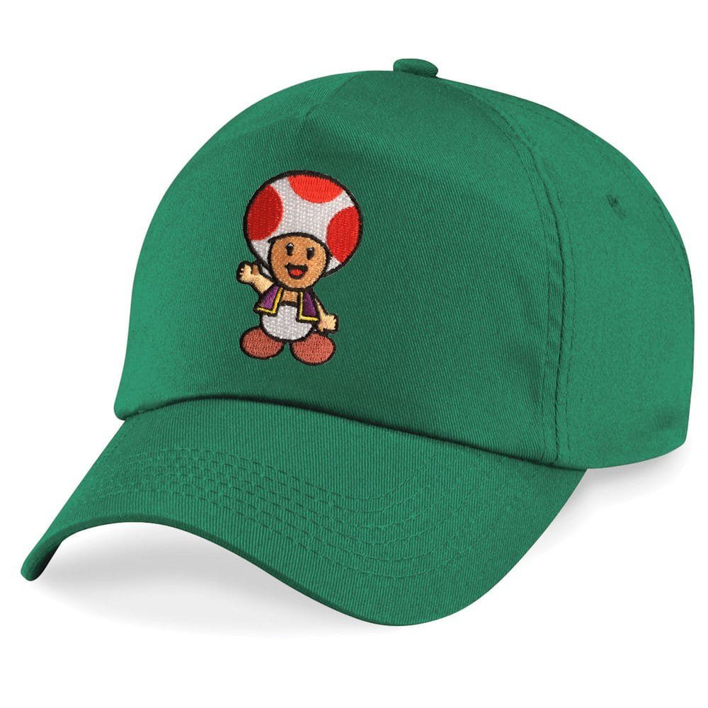 Mario Kinder & Blondie Cap Maigrün Patch Brownie Toad Baseball Super Nintendo Stick Toad One Size