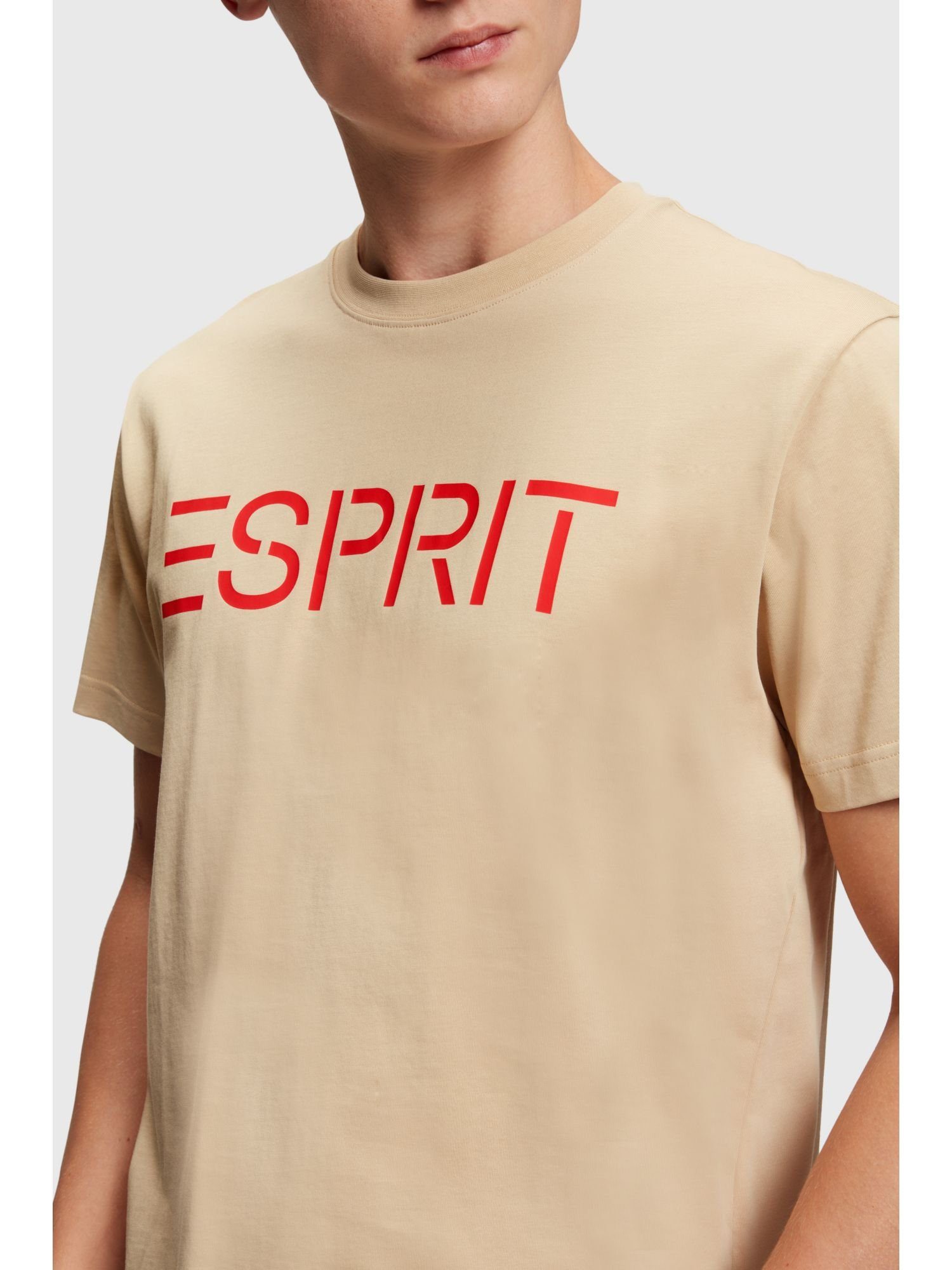 Logo (1-tlg) T-Shirt T-Shirt SAND Esprit mit