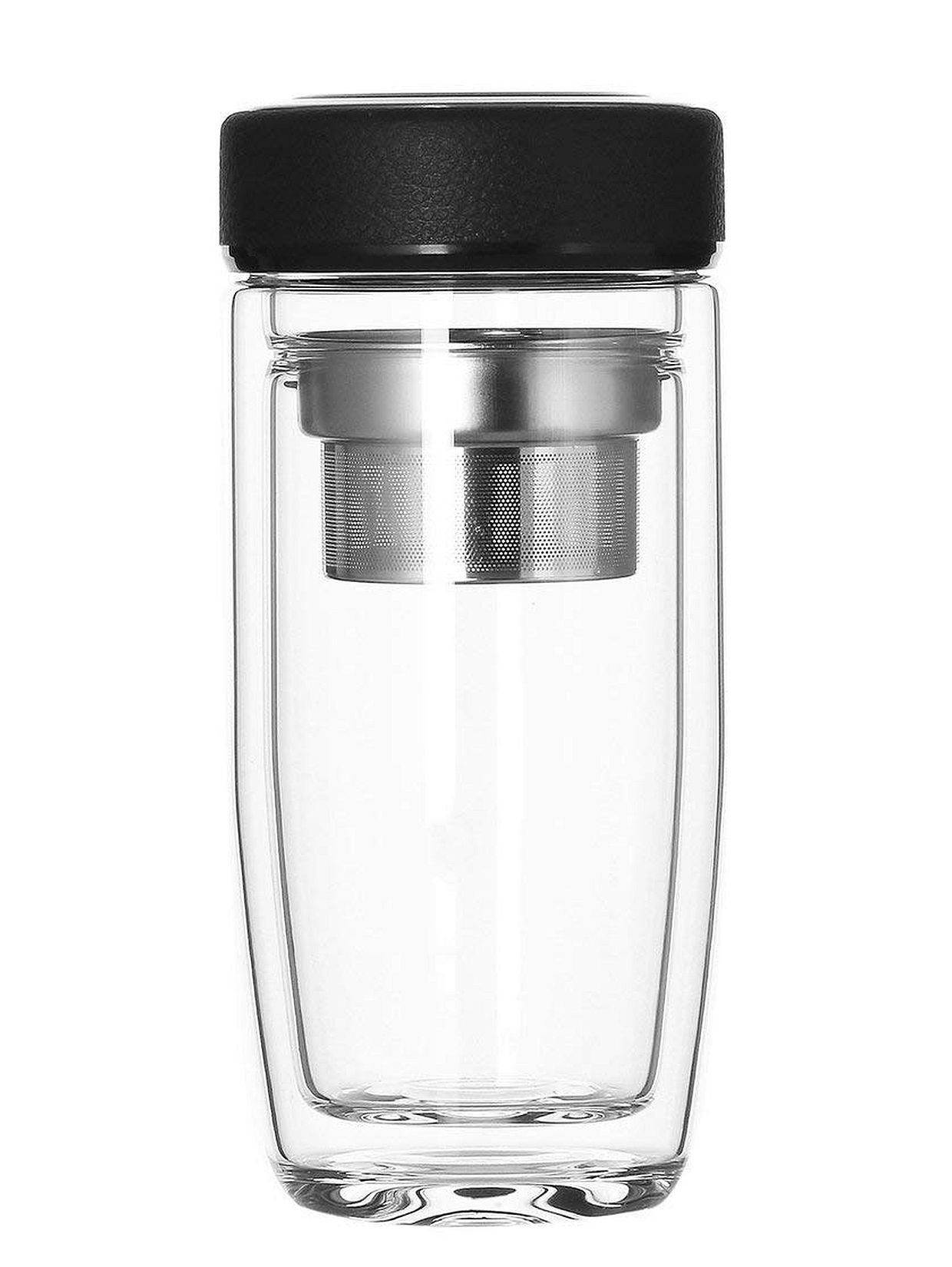 Markenwarenshop-Style Teeglas Teebereiter Teeglas 450ml mit Filter herausnehmbar Thermoglas, Glas