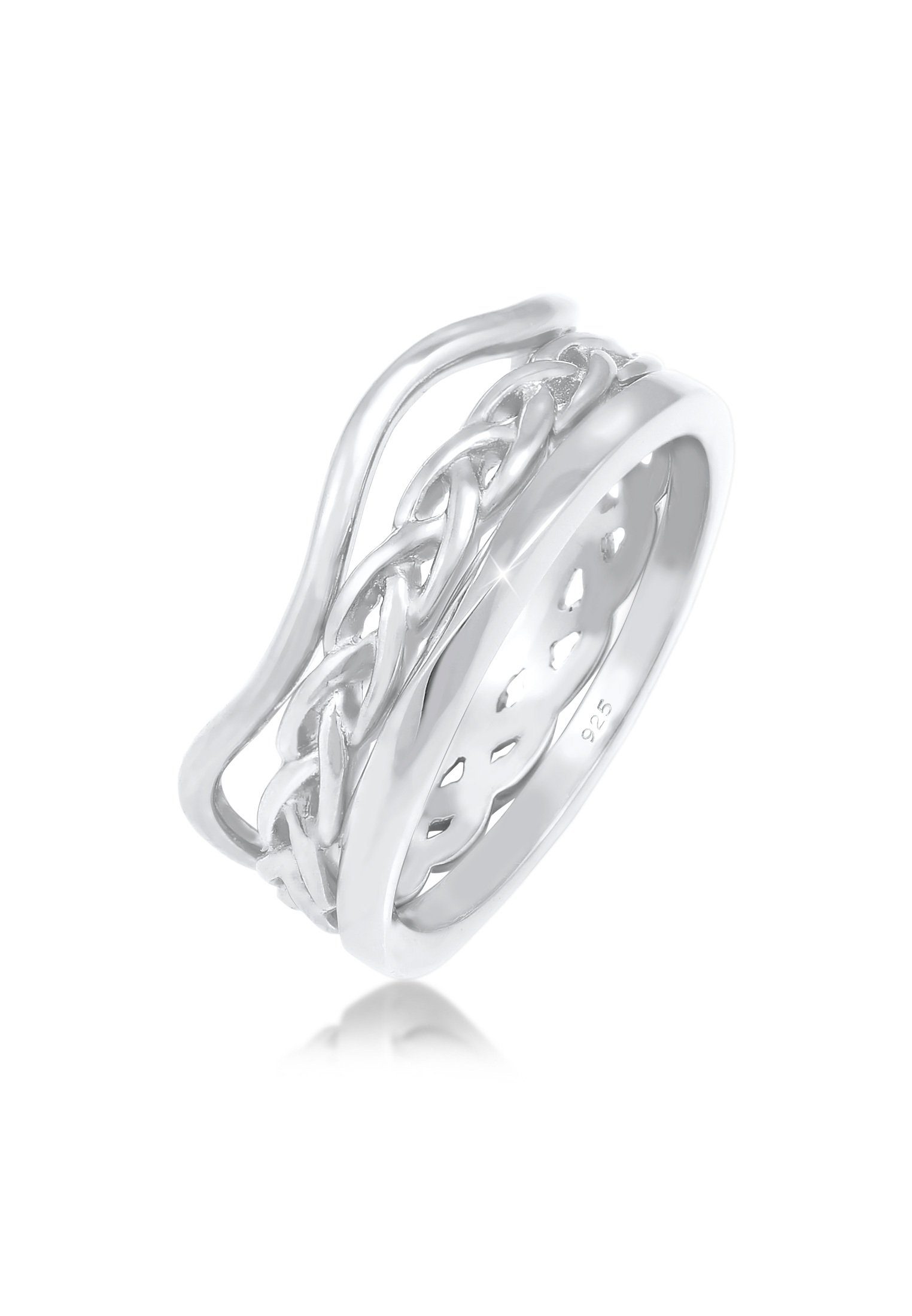 Elli Ring-Set Ringset Trend Welle Zopf Gedreht Style 925 Silber