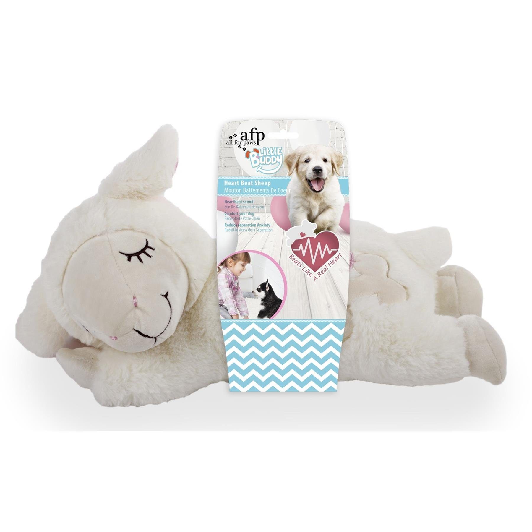 all for paws Tierkuscheltier Little Buddy - Heart Beat Sheep - Spielzeug für Welpen, Plüsch, (1-tlg) - Schaf mit Herzschlagsimulator