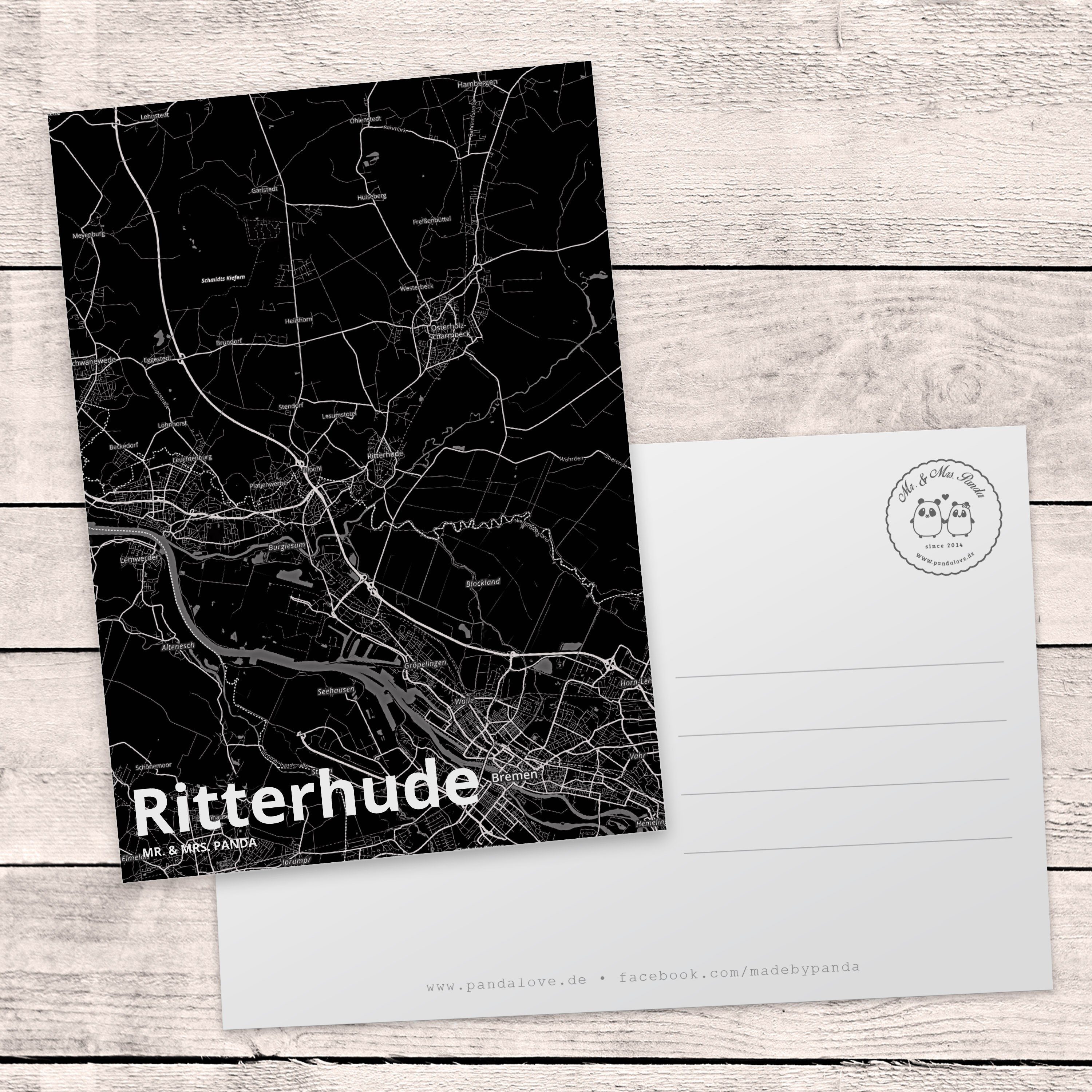 Dorf Geschenk, Karte Mr. Ansichtskarte, Map Landkarte Mrs. Panda & - Ritterhude Postkarte Stadt