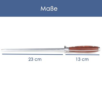 Hanseküche Wetzstahl Premium Wetzstahl Messerschärfer aus Spezialstahl, Schleifstahl, Pakkaholz