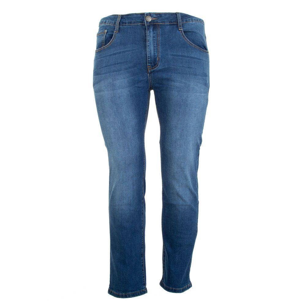 Herren Jeansstoff Jeans Freizeit in Blau Stretch-Jeans Ital-Design Stretch
