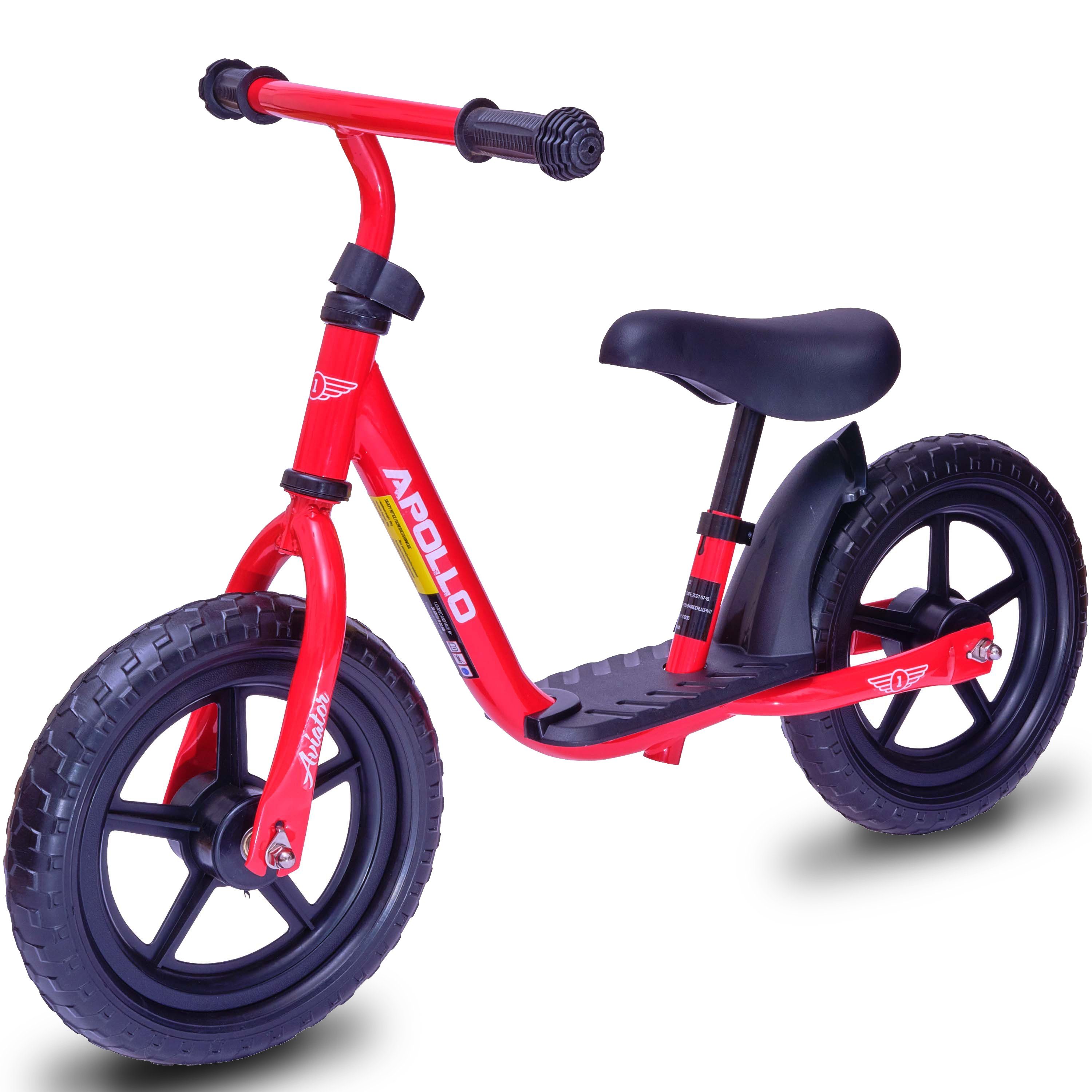 Apollo Laufrad Laufrad für Kinder Aviator 12 Zoll Zoll, leicht und stabil Rot