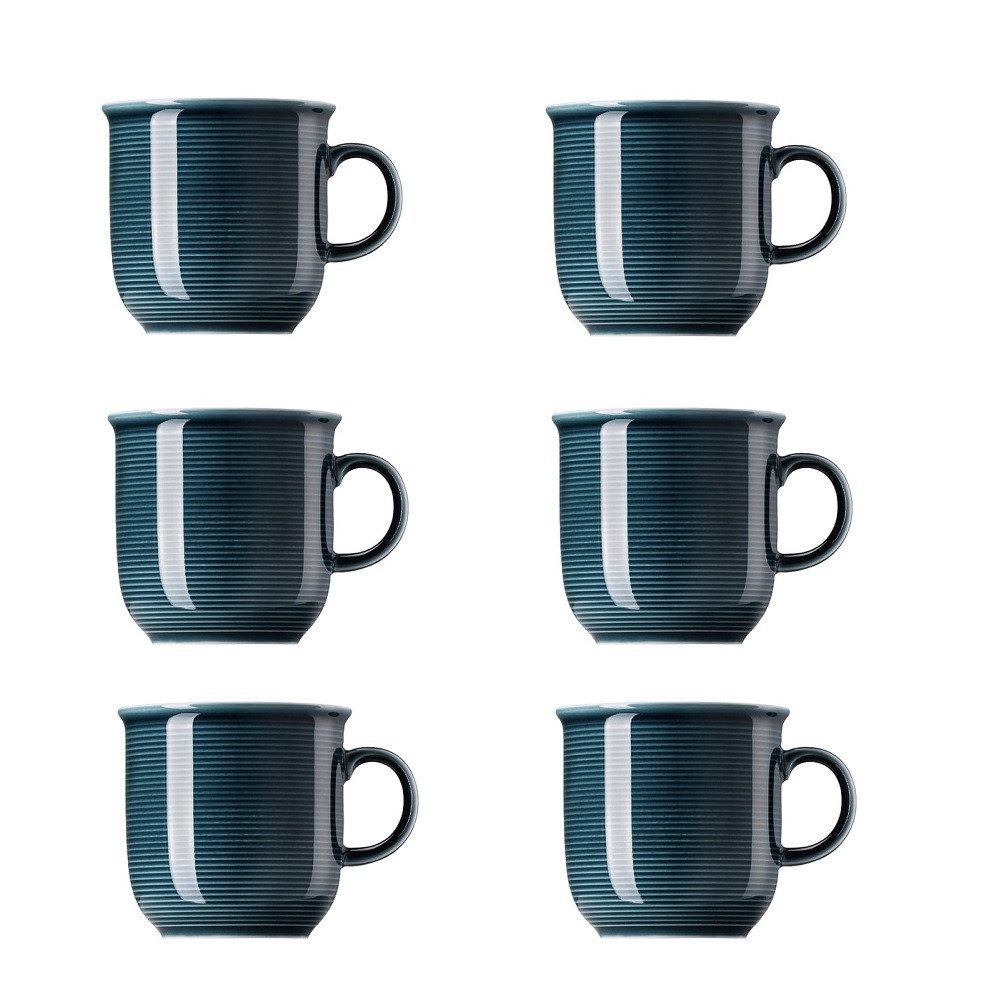 Thomas Porzellan Becher Thomas Trend Colour Night Blue Becher mit Henkel groß 0,36 l 6er Set, Porzellan