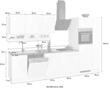 Kochstation Küche KS-Virginia, Breite 330 cm, mit E-Geräten