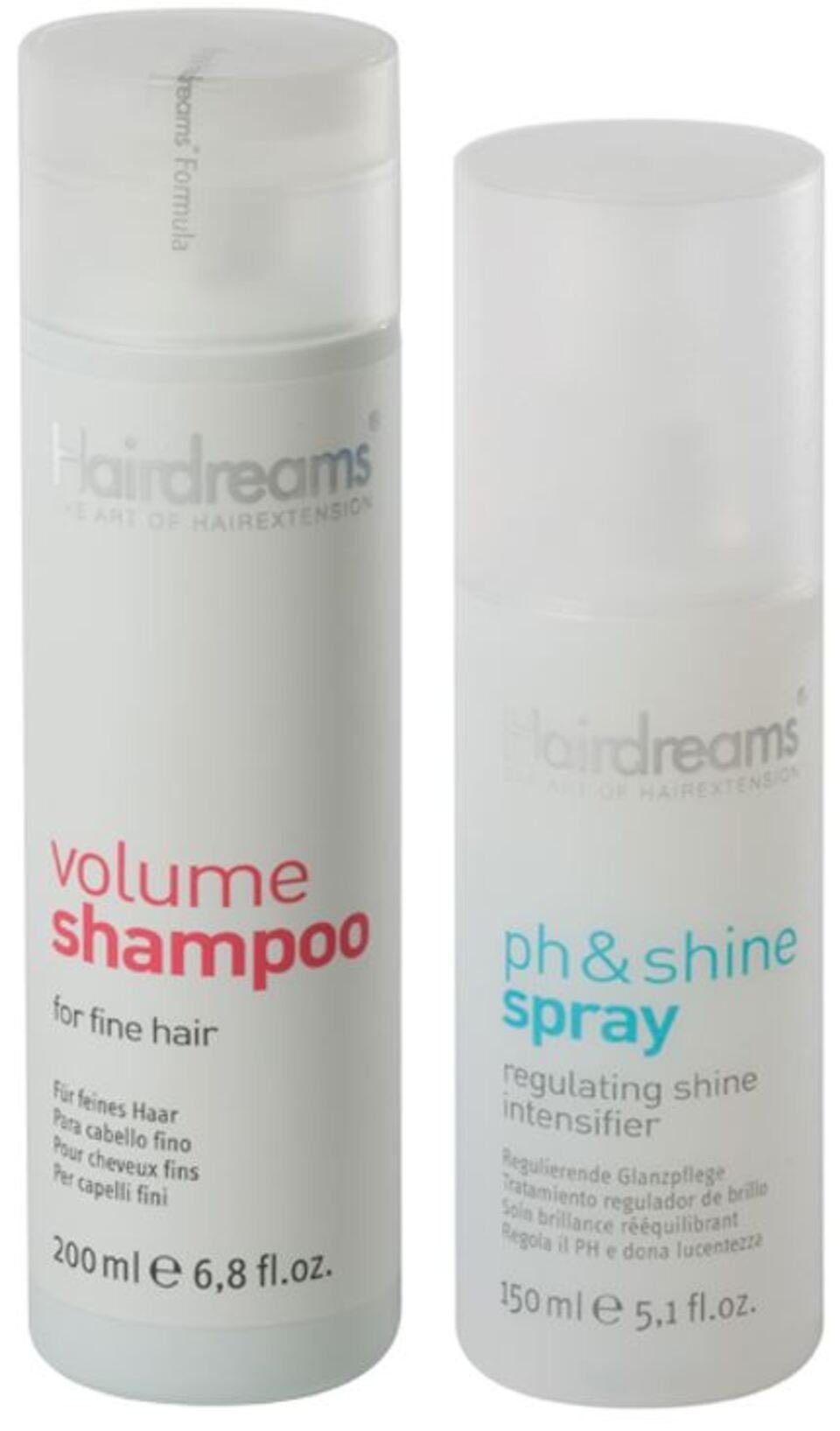 Hairdreams Haarpflege-Set Volumen Shampoo & ph&shine Spray, Set, 2-tlg., für Haare mit Echthaarverlängerung