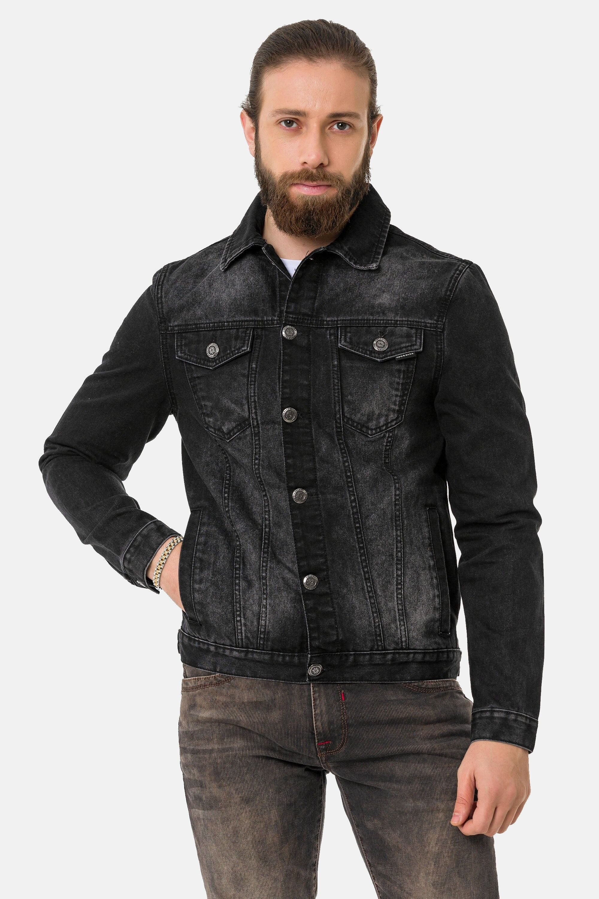 Cipo & Baxx Jeansjacke CJ289 mit Knopfleiste – Bild 4 von 5