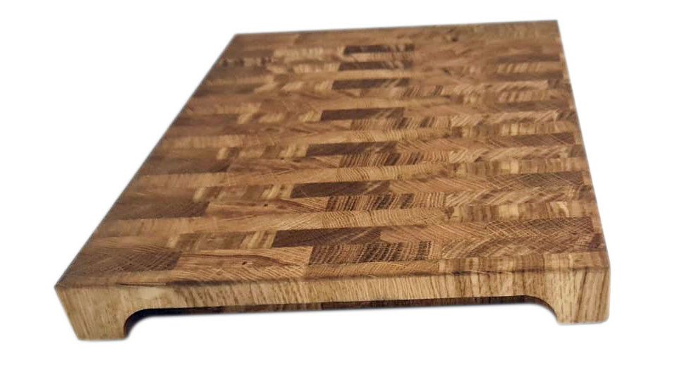 Holzwaren Wasmer Schneidebrett Arbeitsplatte, Butcherblock, Küchenbrett, Metzger-Block "Eiche", Eiche
