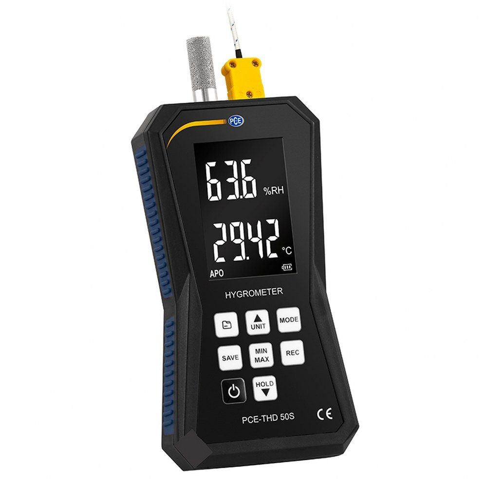 PCE Instruments Thermodetektor Luftfeuchtemessgerät Hygrometer PCE-THD 50S Feuchte/Temperatur, 1 Stück, um die klimatischen Bedingungenzu überprüfen