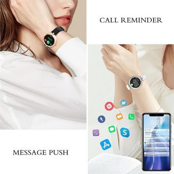 findtime Smartwatch (1,32 Zoll, Android, iOS), mitKristall Herzfrequenz Monitor Schlaf Tracker NachrichtSchrittzähler