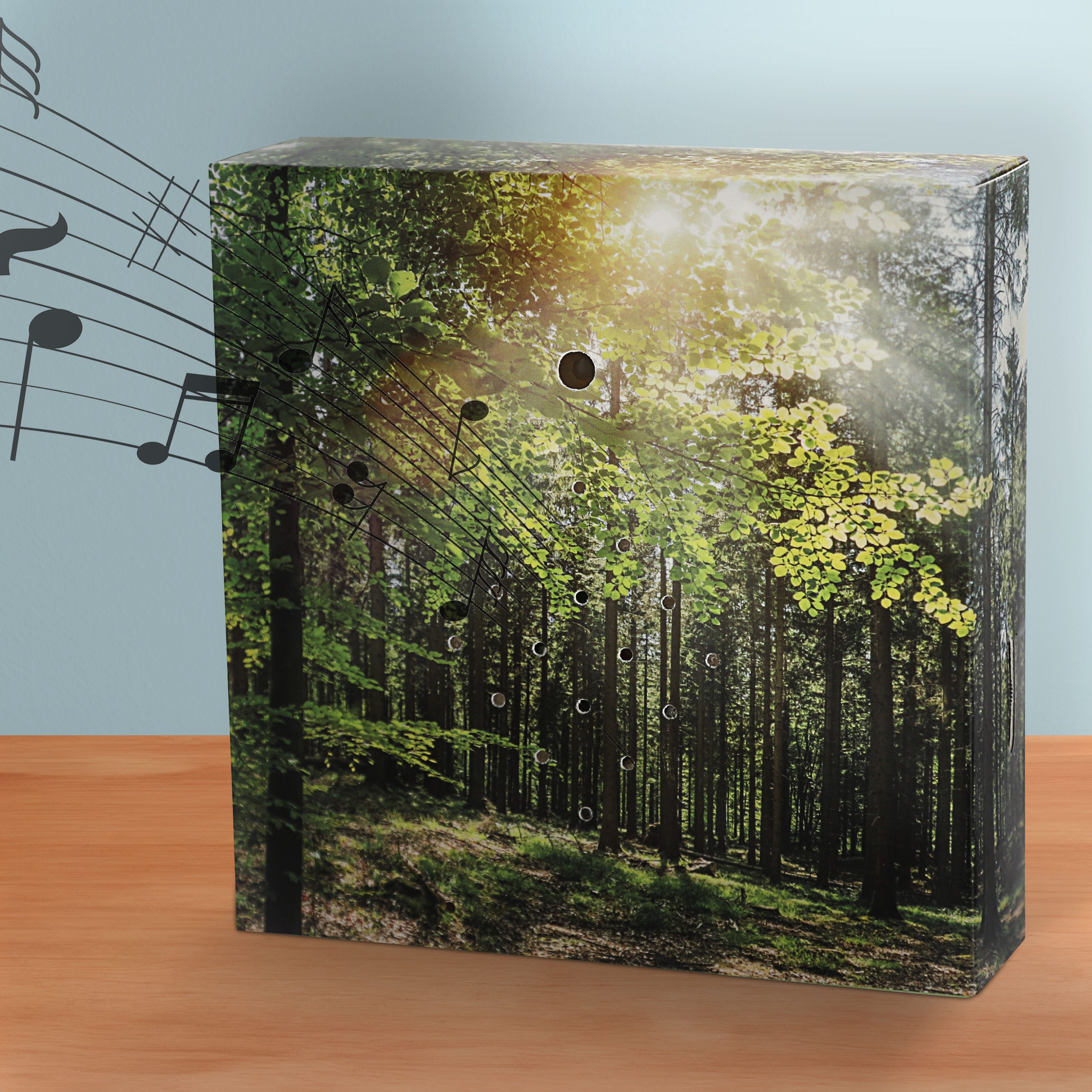 CEPEWA Bewegungsmelder Soundbox 'Wald' Bewegungssensor 12x12x3,5cm Pappe Kunststoff