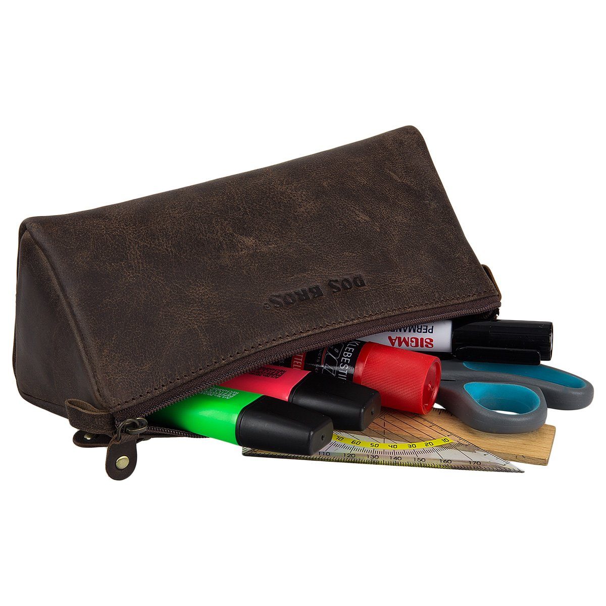 Federmäppchen Etui DB-025-25 Bros Leder Dos Schlampermäppchen XL Stift Mäppchen