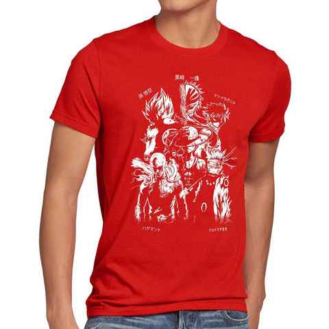 style3 Print-Shirt Herren T-Shirt Anime Heroes goku luffy saitama piece son punch dragon fairy ball