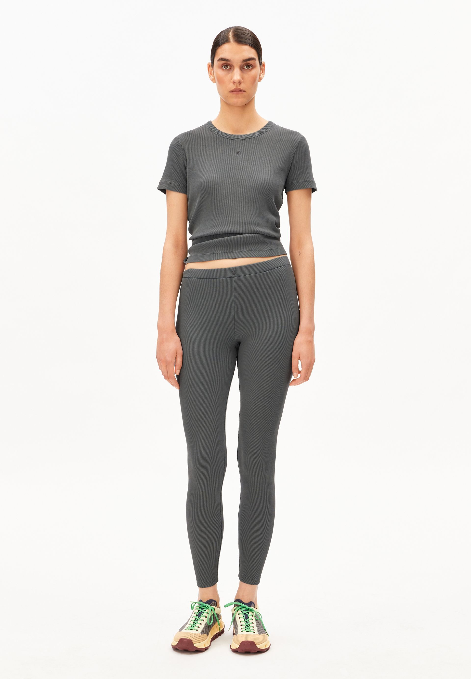 Armedangels Leggings GMT DYE RIB Ripp-Leggings aus Bio-Baumwoll Mix
