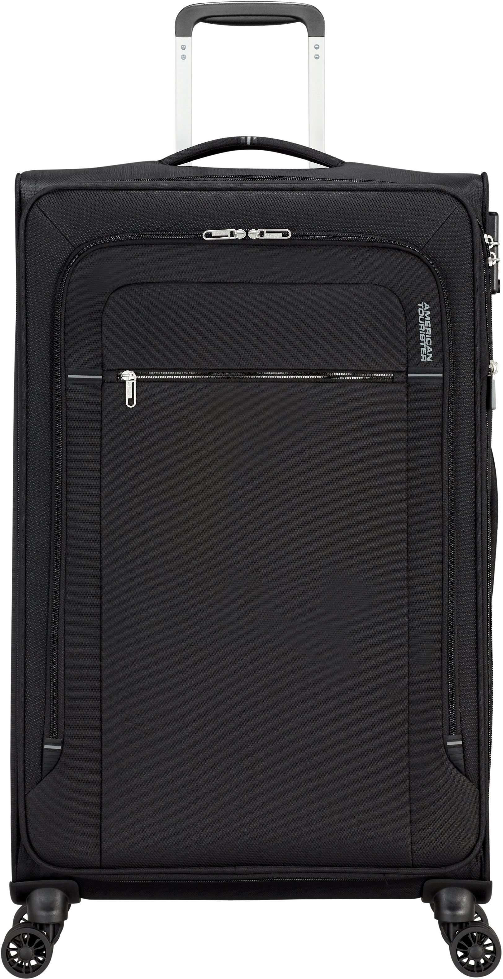 79 Rollen, mit 4 Tourister® cm, Weichgepäck-Trolley Black/Grey Volumenerweiterung Crosstrack, American