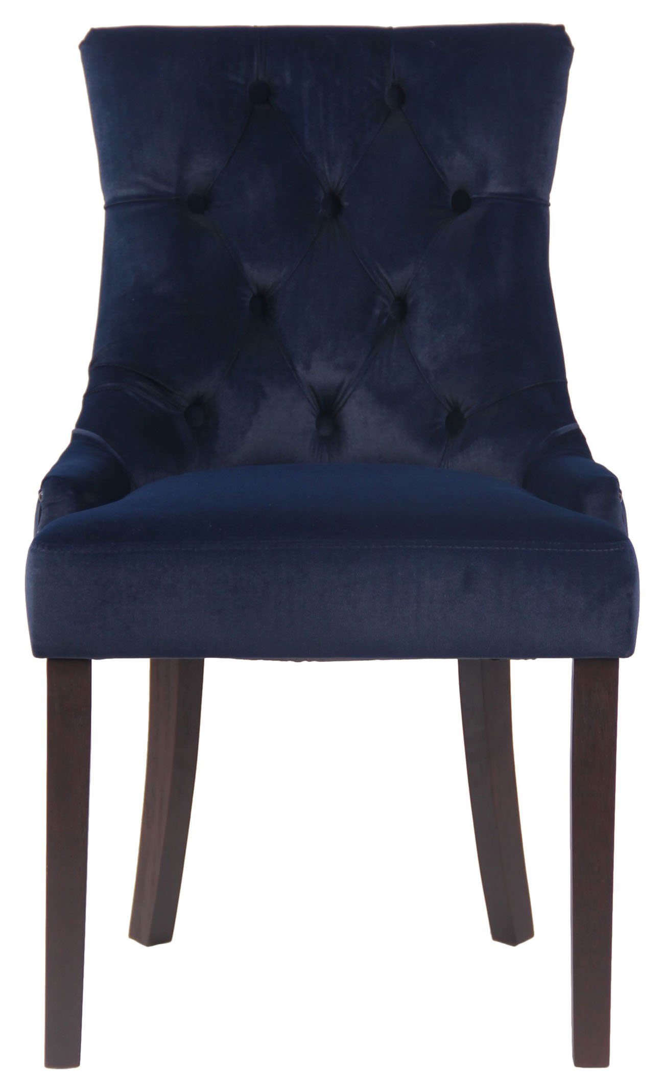 antik-dunkel Kautschukholz - (Küchenstuhl Konferenzstuhl mit - Gestell: Wohnzimmerstuhl), Sitzfläche Samt Esszimmerstuhl blau gepolsterter - Aboli hochwertig TPFLiving Sitzfläche: