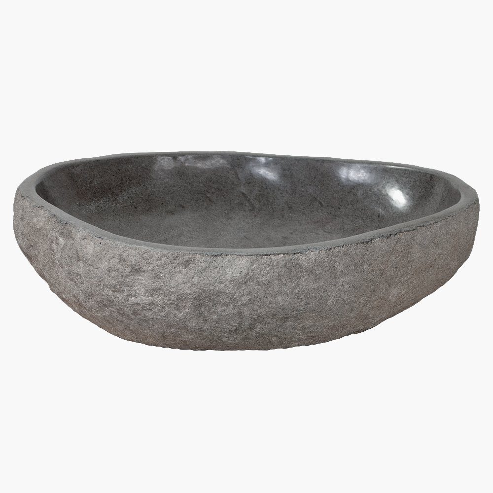 LebensWohnArt Aufsatzwaschbecken Waschbecken NATURSTEIN-XL ca. 45-55cm günstig online kaufen