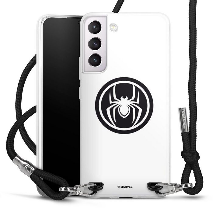 DeinDesign Handyhülle Spider-Man Spider Logo White Samsung Galaxy S22 Plus Handykette Hülle mit Band Case zum Umhängen