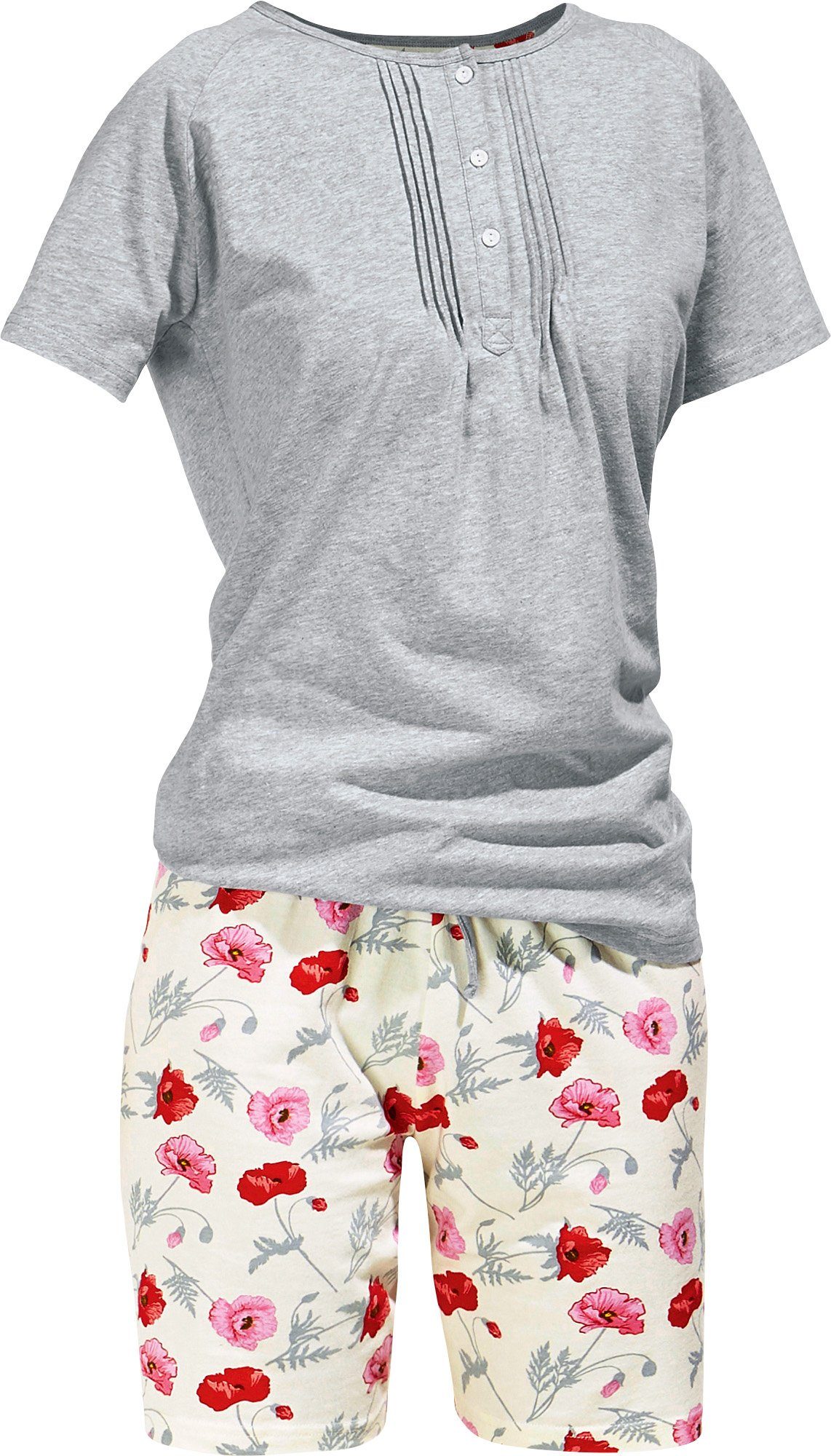 Erwin Müller Pyjama Damen-Shorty Single-Jersey Blumen günstig online kaufen
