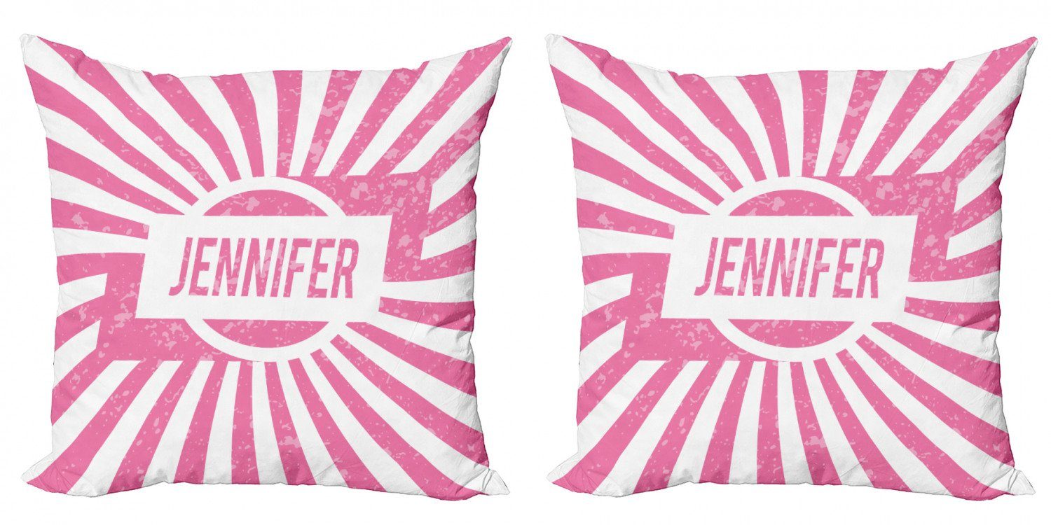 Doppelseitiger Abakuhaus Accent (2 Stück), Digitaldruck, Mädchen-Name Modern Jennifer Amerikanischer Kissenbezüge