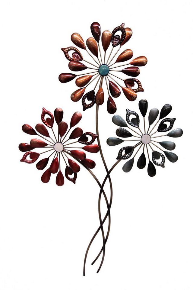 I.GE.A. Wanddekoobjekt Blumen, Maße (B/T/H): ca. 42/4/70 cm
