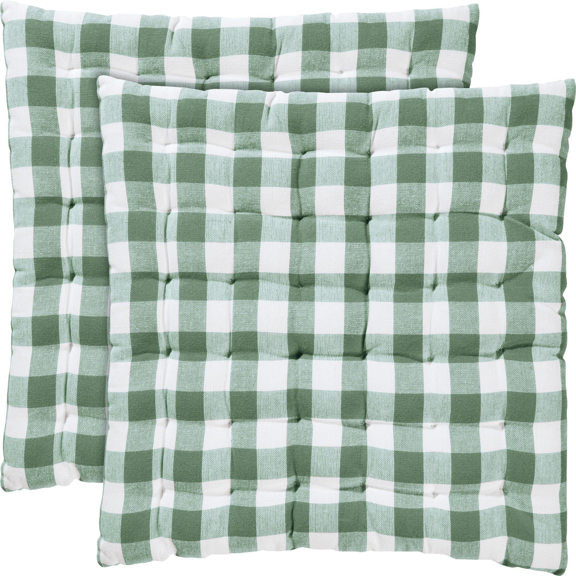 REDBEST Stuhlkissen Stuhlkissen "Nashville" 2er-Pack, Karo/Landhaus