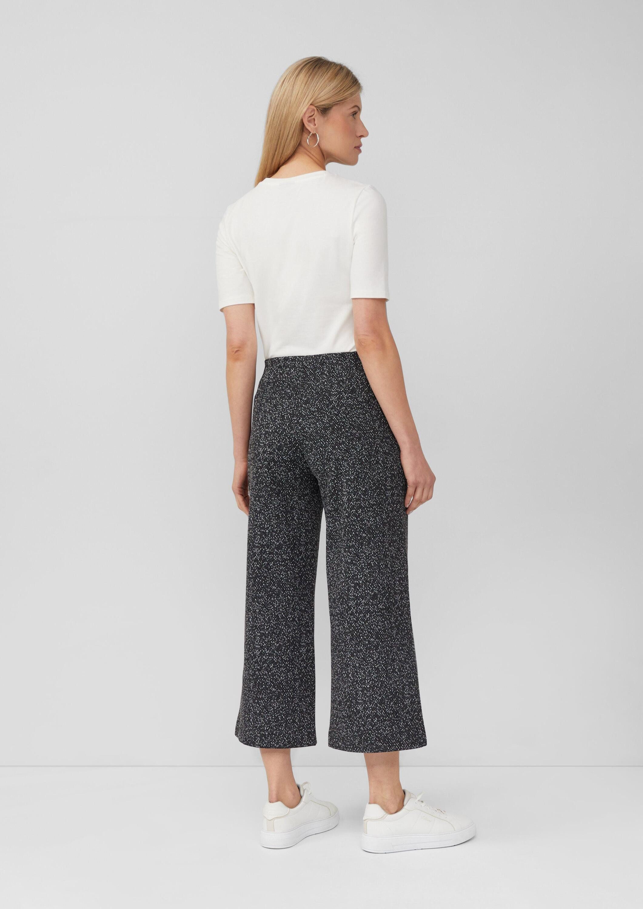 s.Oliver Culotte Hose Culotte aus Jersey mit Fischgratmuster