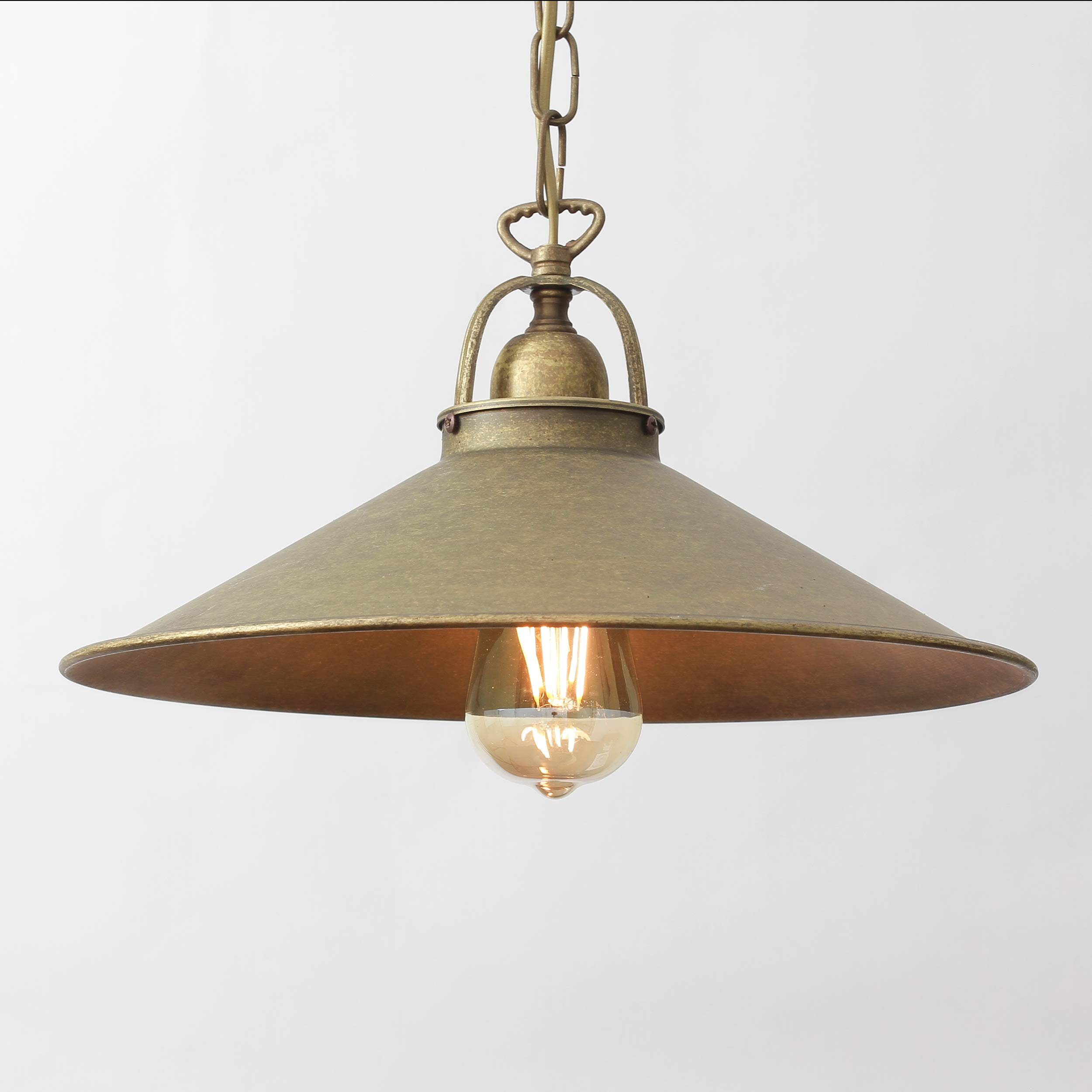 Licht-Erlebnisse Pendelleuchte ALICE, ohne Leuchtmittel, Hängelampe Esszimmer Echt-Messing bronziert E27 Industrial Vintage