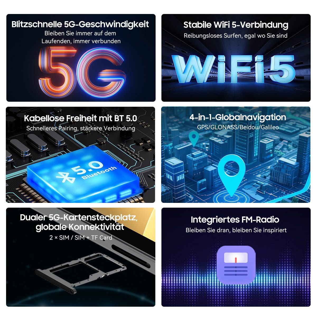 blackview 11" Zeno10 5G WiFi und 5G/4G LTE 8800mAh Akku KI Tablet (11", 256 GB, Android 15, 4G LTE, 5G, 11", 5G WiFi, 4G LTE/5G, 90Hz, Android 15, 13MP+16MP, Tiger T8200)