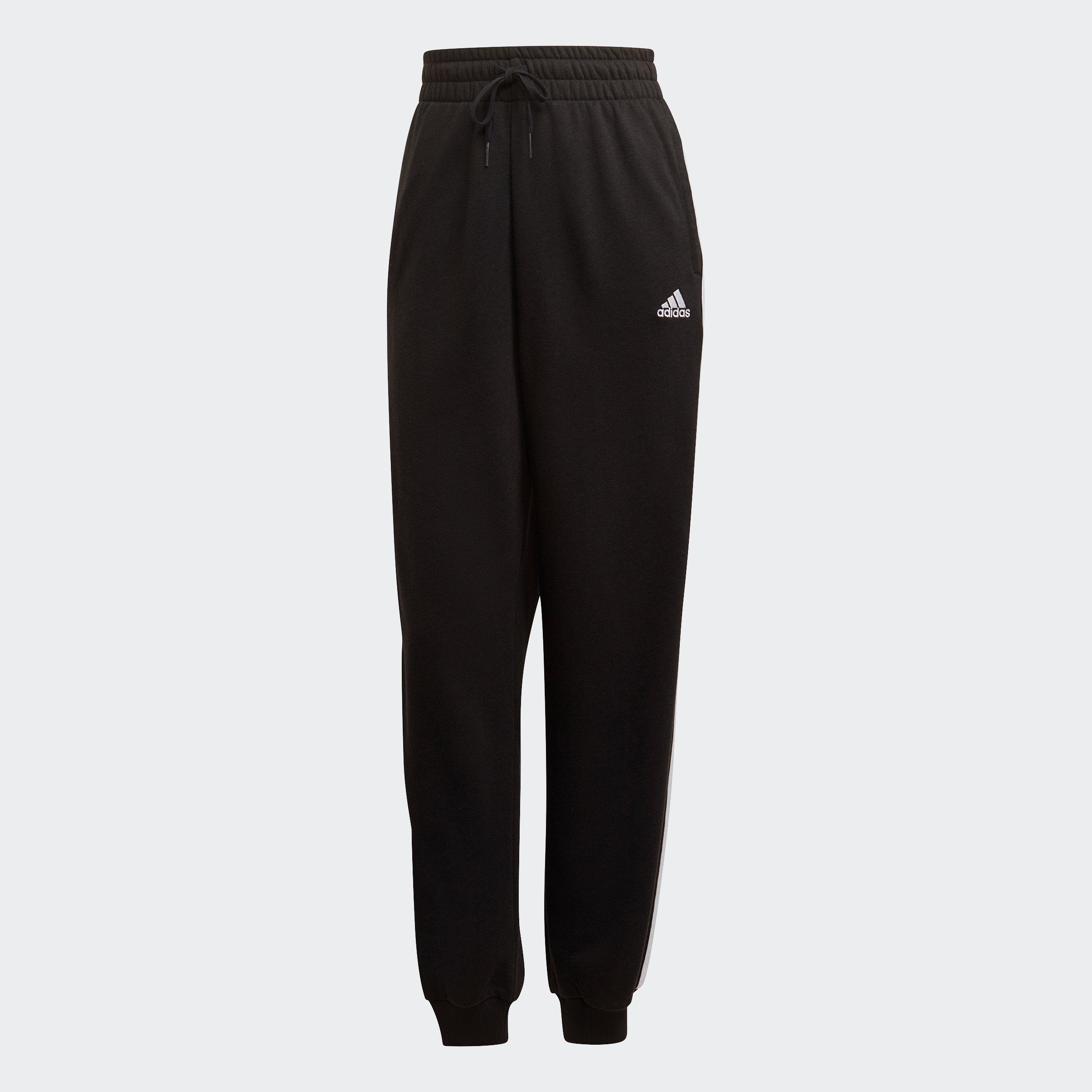 Sporthose Sportswear HOSE BLACK/WHITE adidas LOUNGE 3-STREIFEN (1-tlg) STUDIO ESSENTIALS