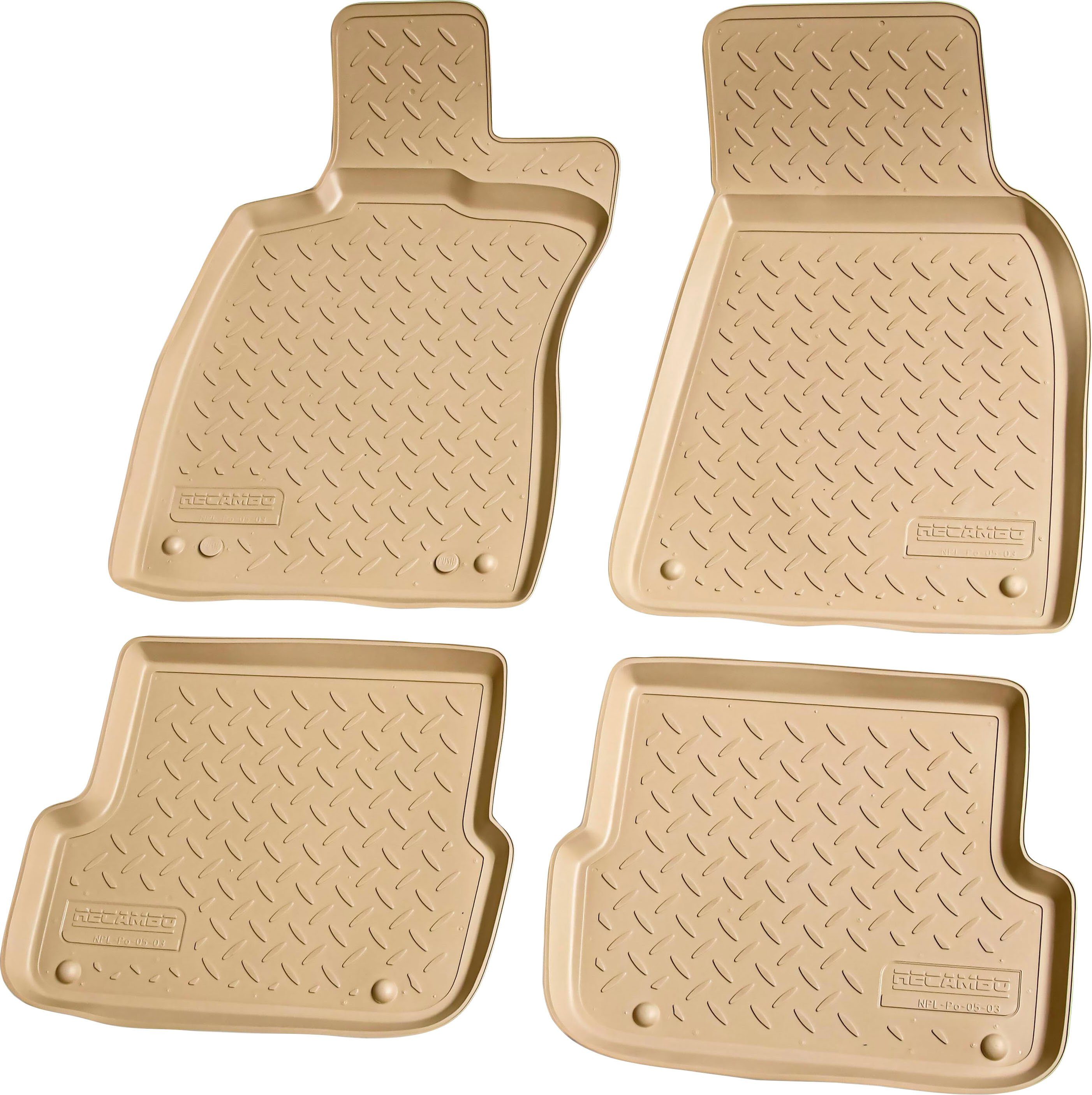 RECAMBO Passform-Fußmatten CustomComforts (4 St), für AUDI A6, 4F C6 Limo Allroad  Avant 2004-2011, perfekte Passform, Pflegeleicht, strapazierfähig, reißfest  und geruchsneutral