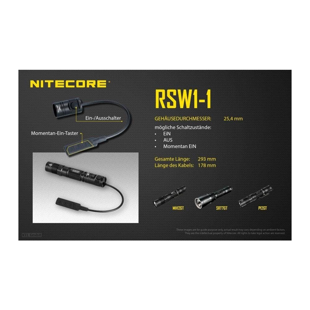 Taschenlampe LED RSW1-1 Kabelschalter Nitecore Fernschalter