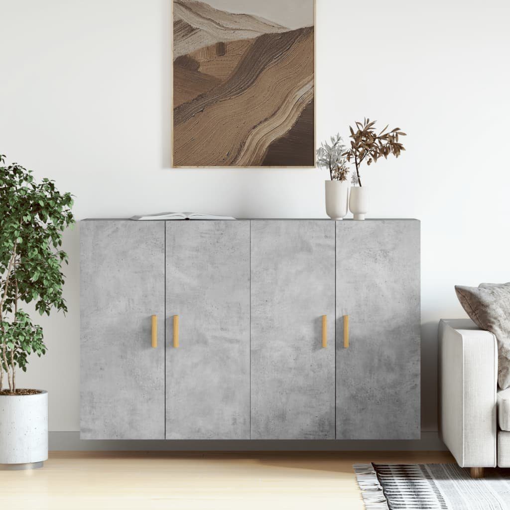 furnicato Sideboard Wandschränke 2 Stk. Betongrau Holzwerkstoff