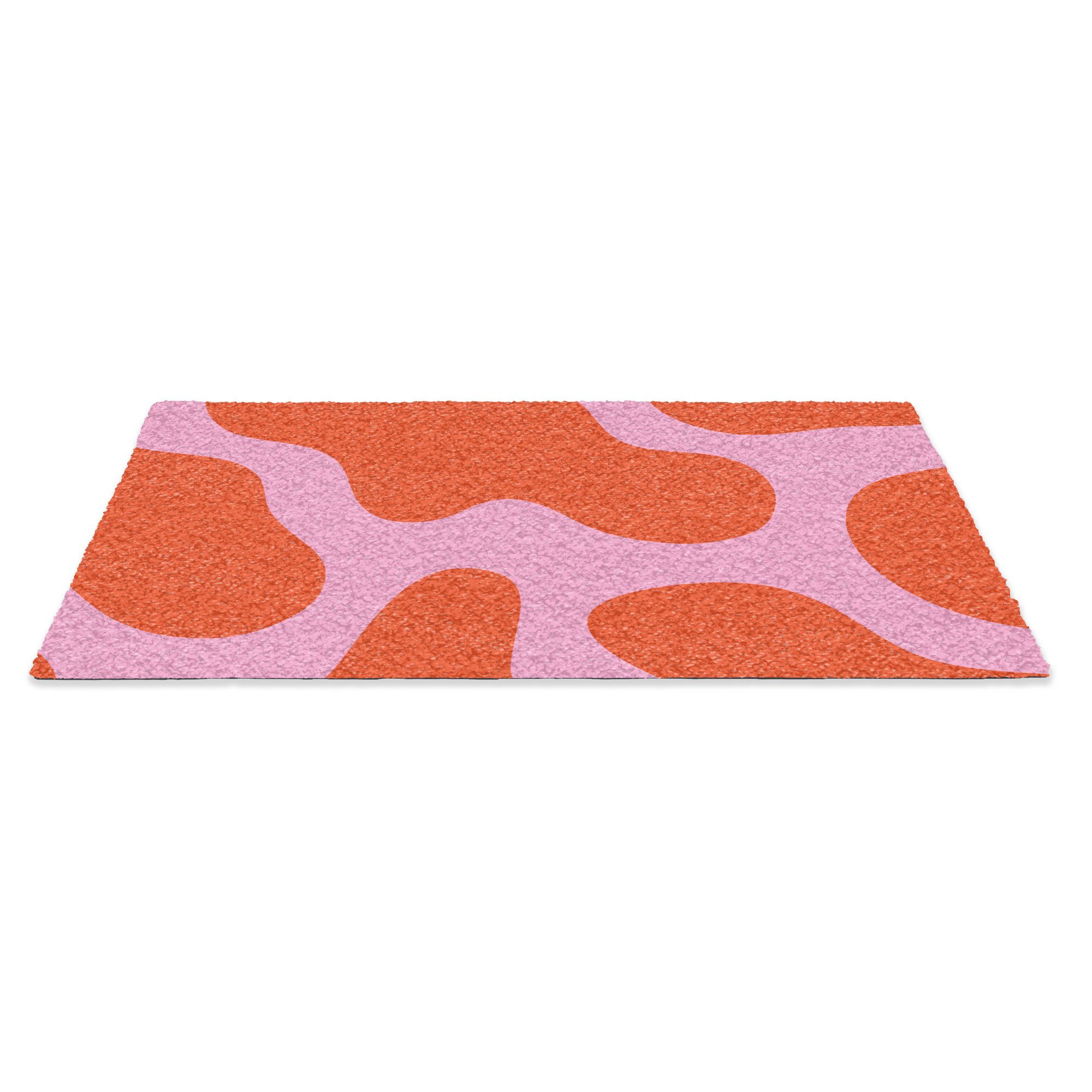 MuchoWow Fußmatte Flecken - Rot - Rosa - Muster - Minimalistisch, Rechtecki günstig online kaufen