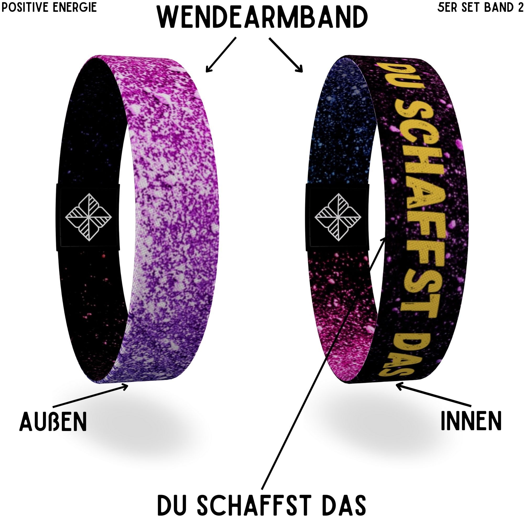 juma Armband - glaubensband - 5er Sets- Verschiedene Größen - Motivations-Armbänder – Bild 3 von 5