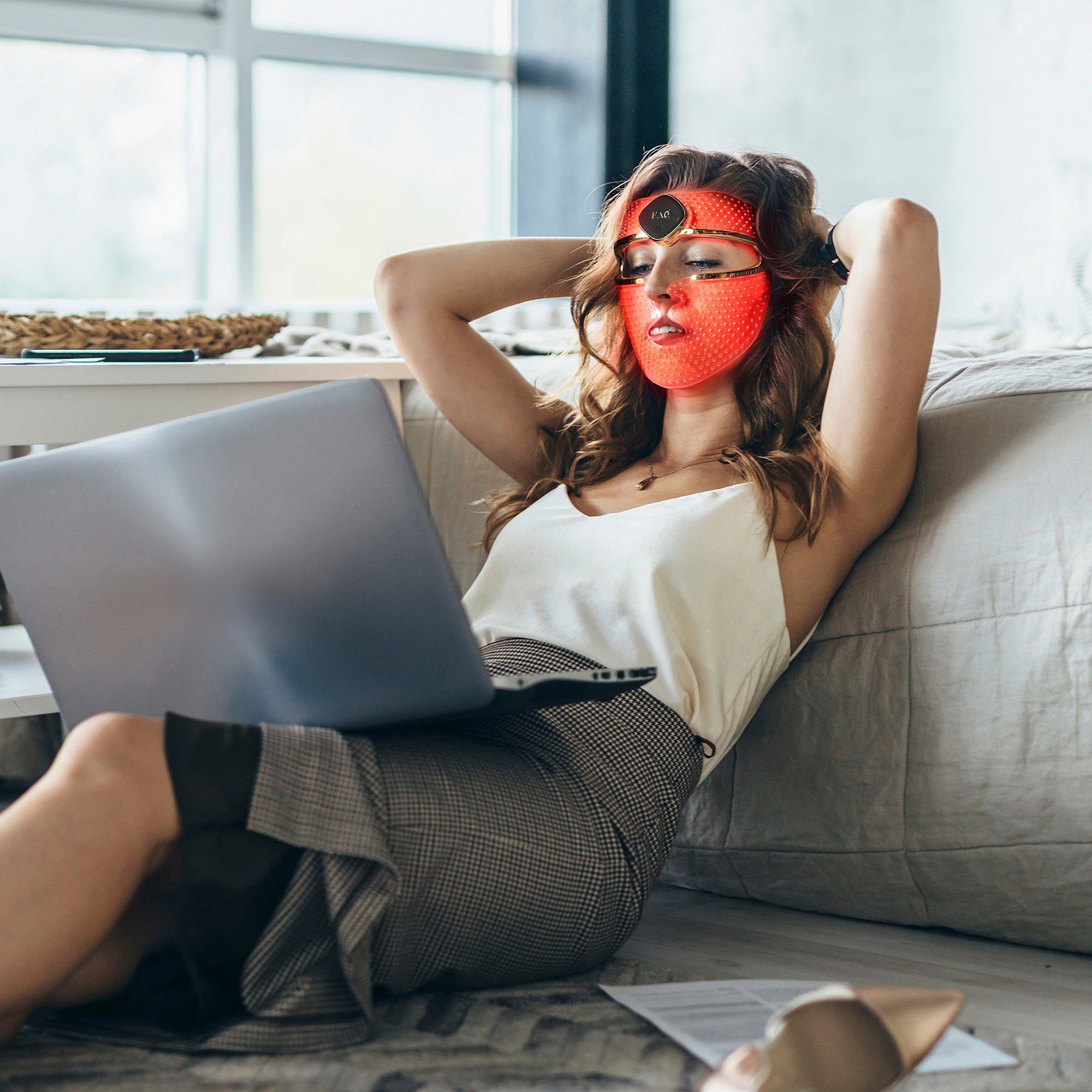 LED Farben Mask, Smart 202 Silicone FAQ™ 8 Face Gesichtsmaske mit LED Mikrodermabrasionsgerät FAQ™