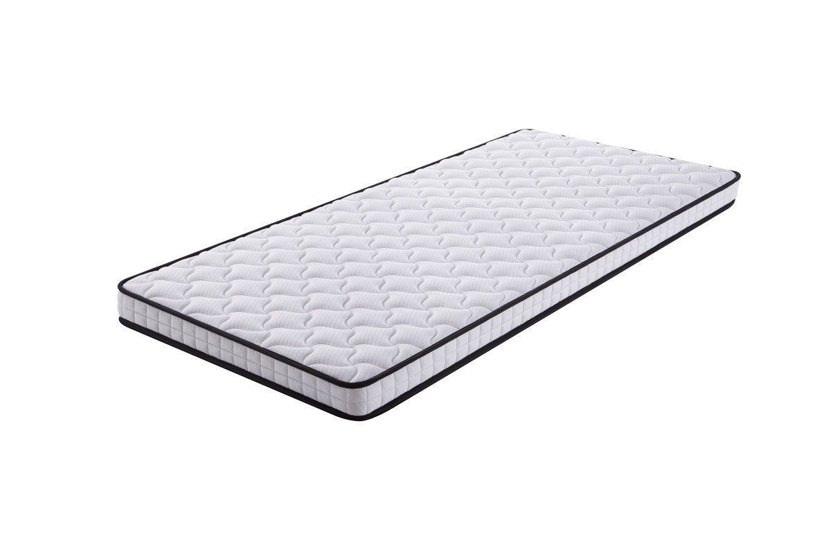 Federkernmatratze 90x200 Gerollte Matratze, Dicke: 10 cm, Härtegrad: H3, Odikalo, 10 cm hoch, (mit ergonomischen Modulen und Entlastung der Lendenwirbelsäule)