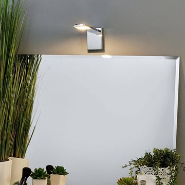 Lindby Wandleuchte Tizian, LED-Leuchtmittel fest verbaut, warmweiß, Modern, Metall, Acryl, chrom, weiß satiniert, 1 flammig, inkl.