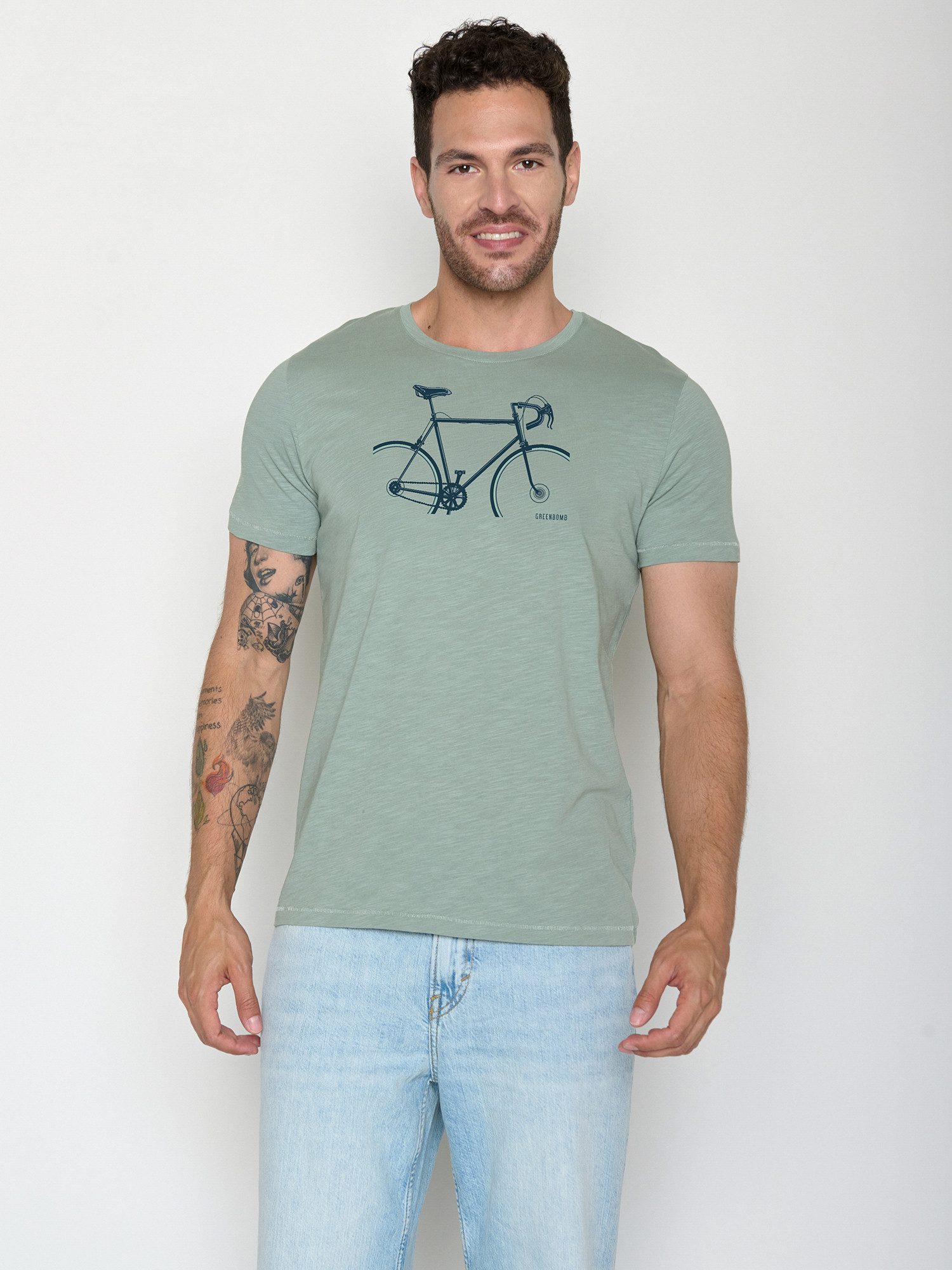 GreenBomb T-Shirt Spice Bike Crop (1-tlg., 1) Rundhalsausschnitt, Bio-Baumwolle, GOTS Zertifiziert