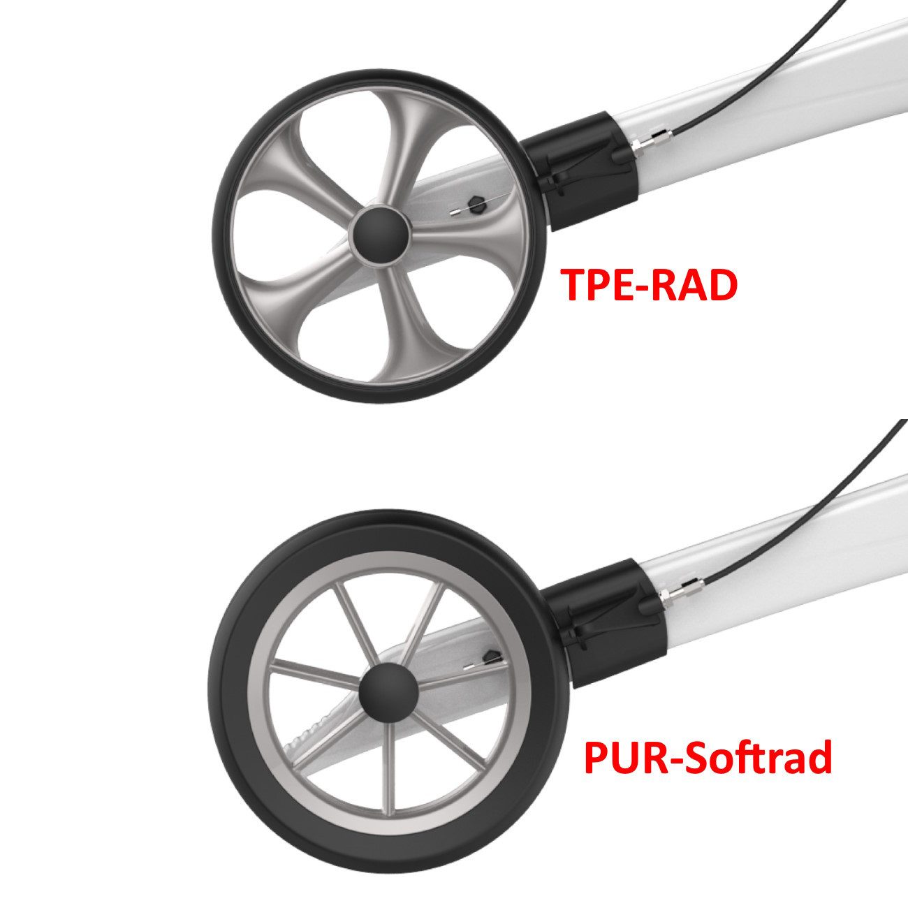 Rehasense Rollator Rehasense Athlon SL Carbon Rollator, Gr. L PUR Softräder Mattgrau