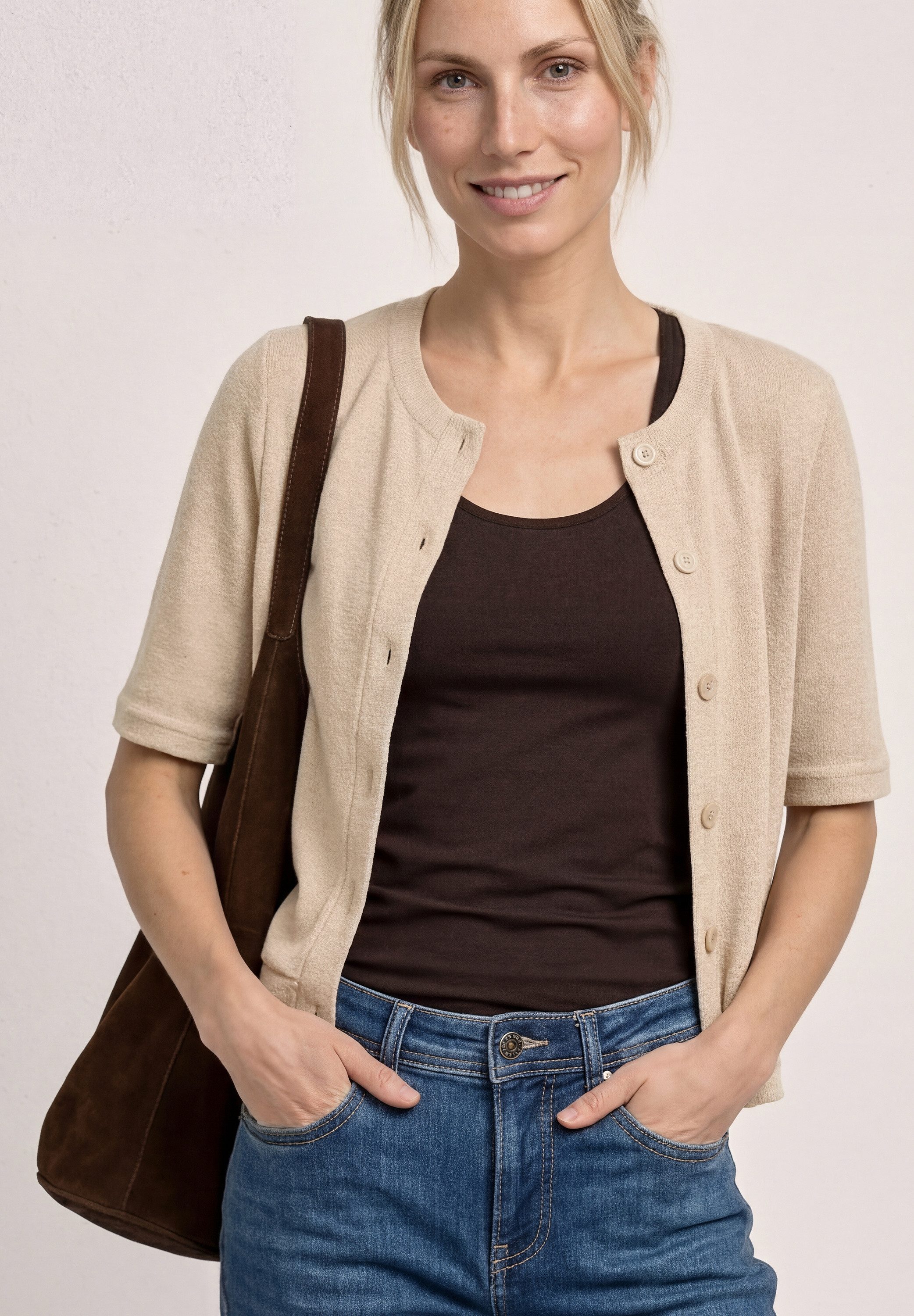 STREET ONE Strickjacke Leicht durchscheinend Qualität, Regular Fit