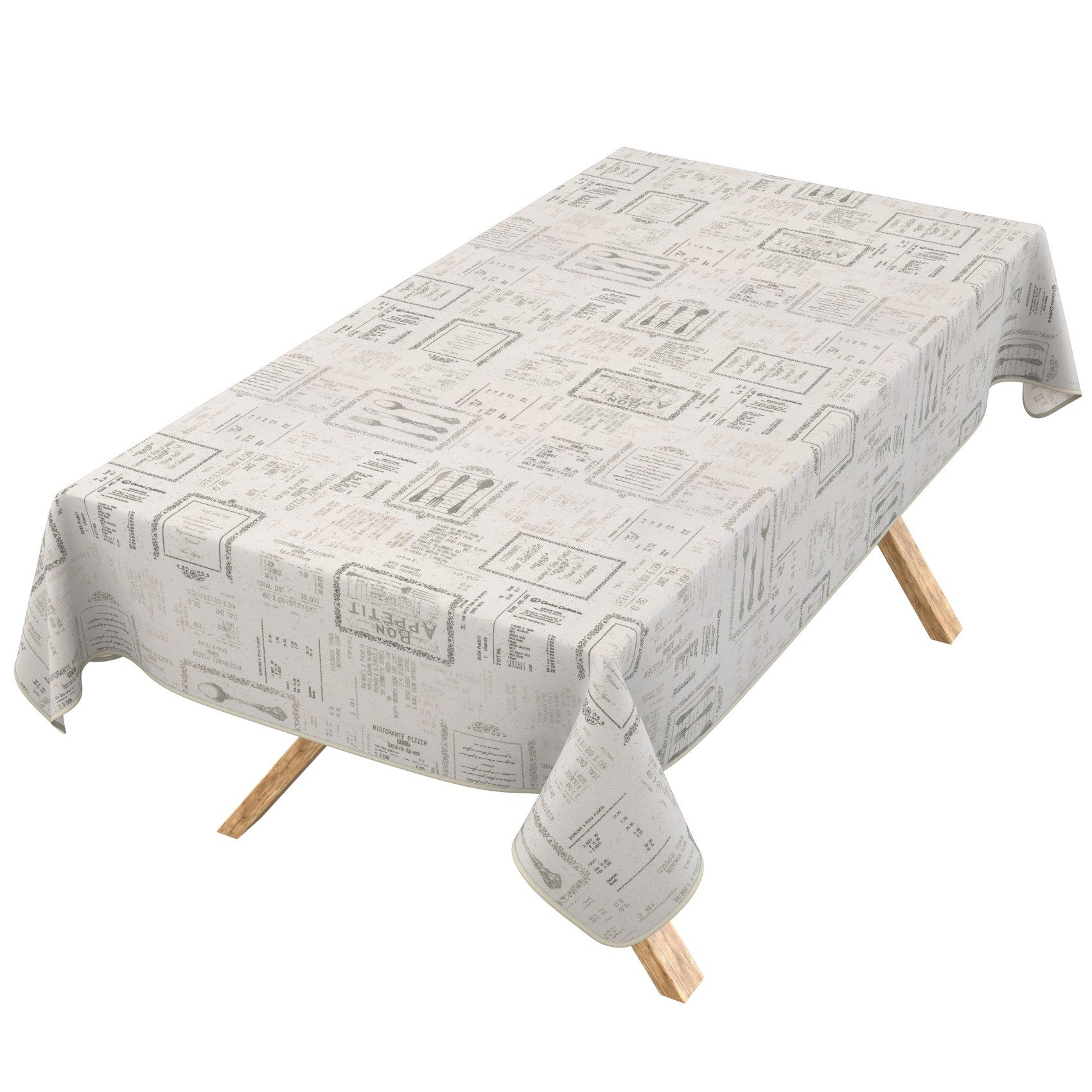 ANRO Tischdecke Wachstuch 3.0 abwaschbar Vintage Tischwäsche (Einzelstück 1-tlg), wasserabweisend PU-Beschichtet Zeitlos Grau 100x140cm