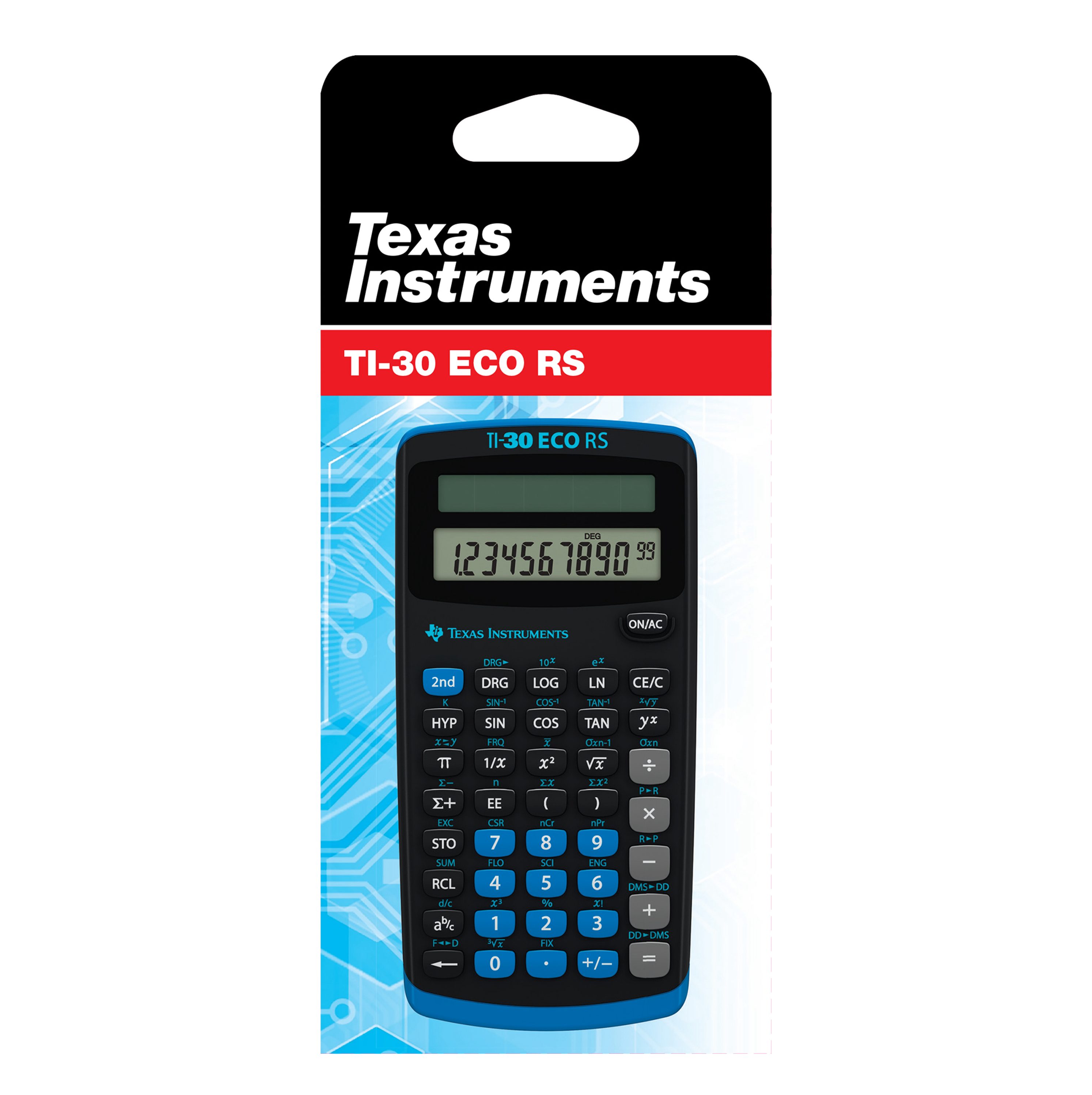 Texas Instruments Taschenrechner TI-30 ECO RS, 10-stelliges Display, Solar, Hard cover, Neue Version