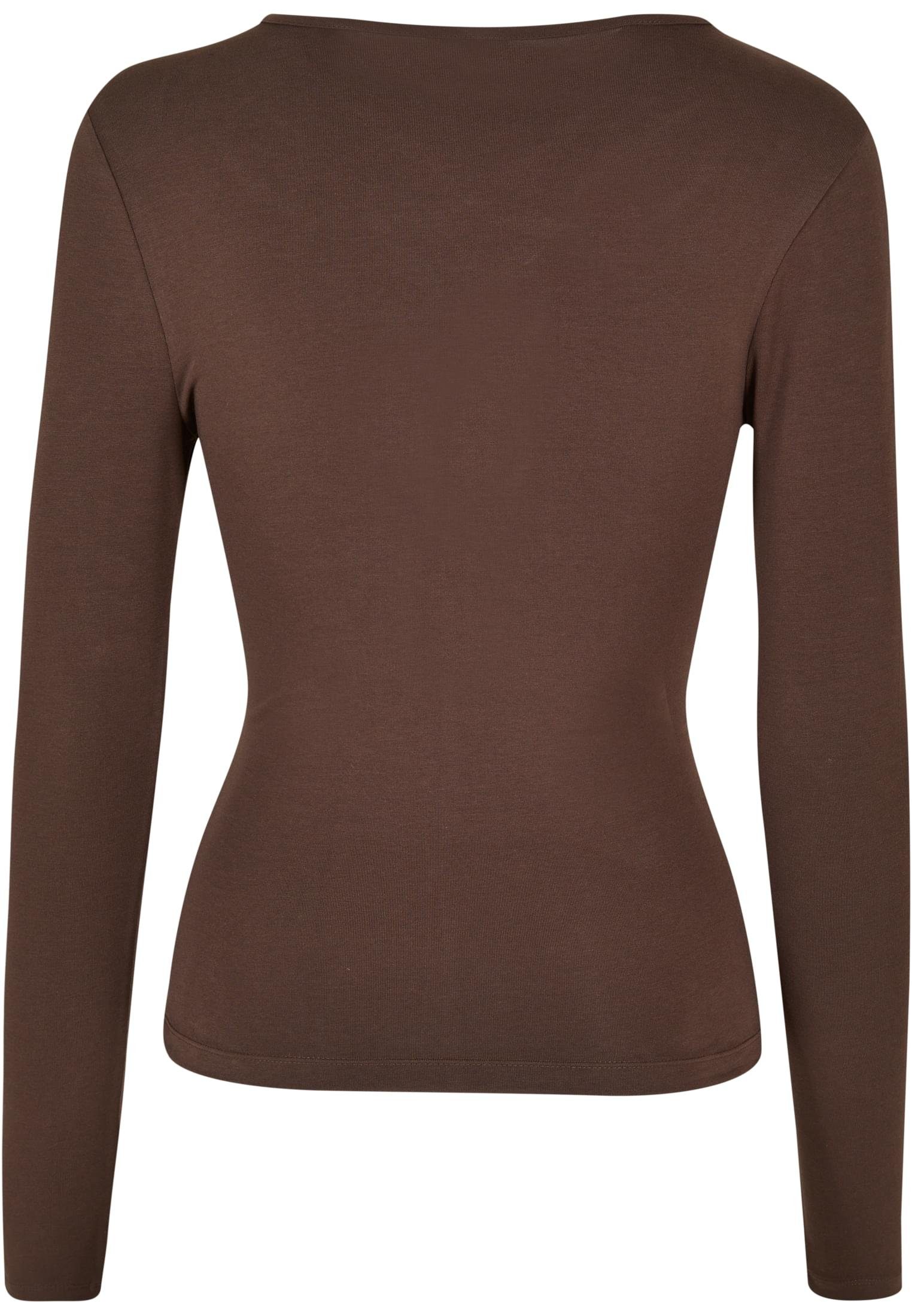 URBAN CLASSICS Langarmshirt Urban Classics Damen Ladies Crossed Cut Out Longsleeve (1-tlg)